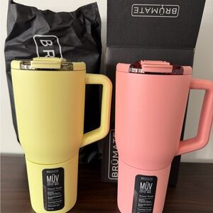 BrüMate MÜV Yellow and Pink Coffee Mugs